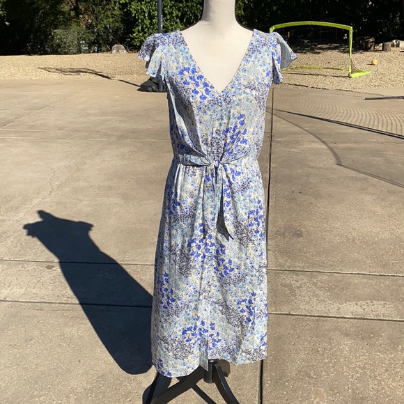 Rebecca Taylor Silk Floral Midi Dress